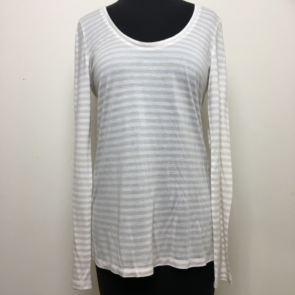 Banana Republic Ivory Long Sleeve Tunic HiLo Hem M